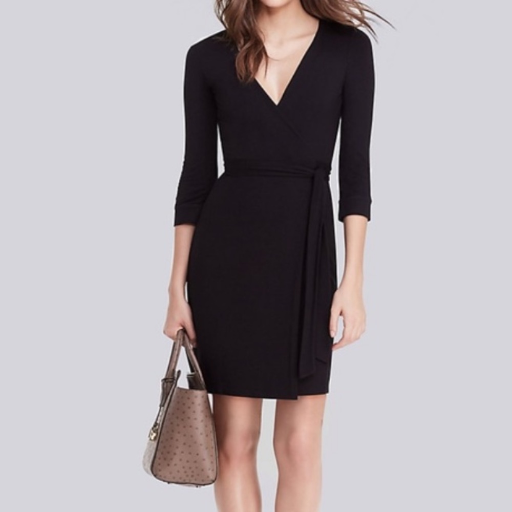 DVF black wrap dress